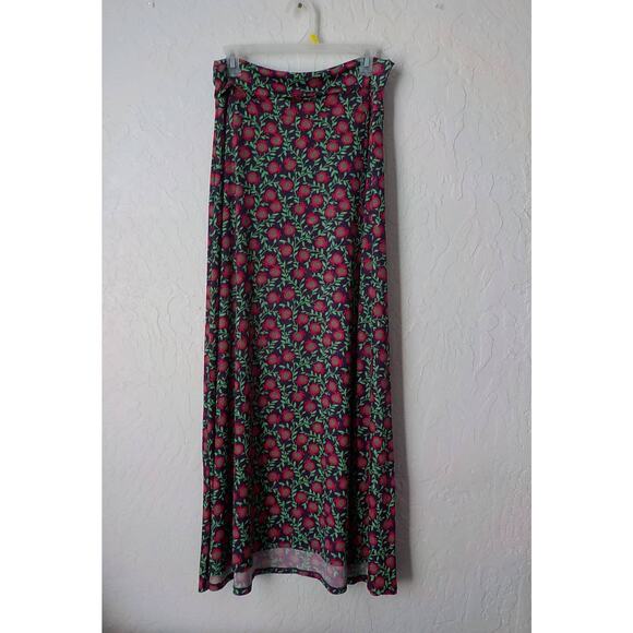 LulaRoe Floral Maxi Skirt A-Line Stretch Purple Green Pink Women size Medium - Picture 5 of 5